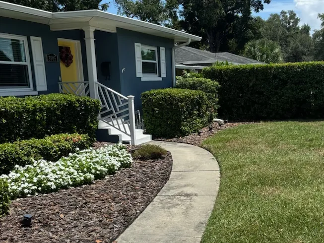 Before: grimy curved front walkway in Tampa