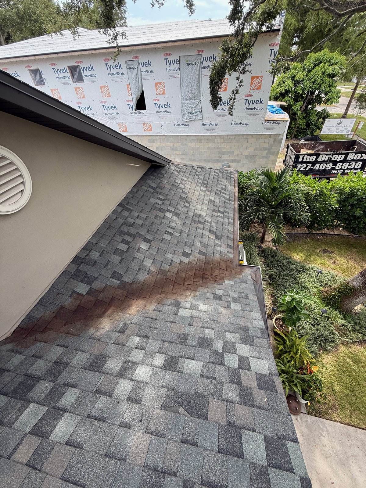 After: cleared roof valley in Tampa