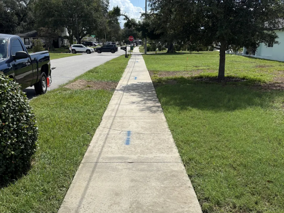 After: pressure washed residential sidewalk in Tampa